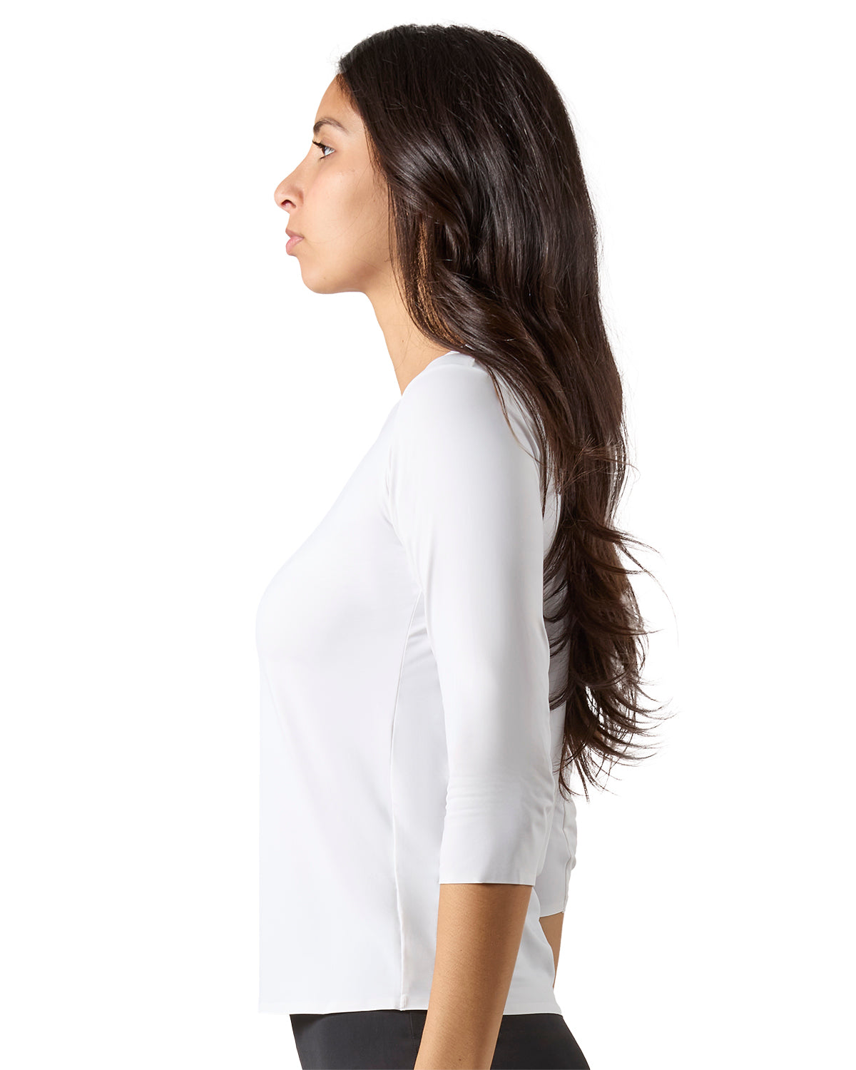 Women's Bonded 3/4-Sleeve Tag-Free Layering Top