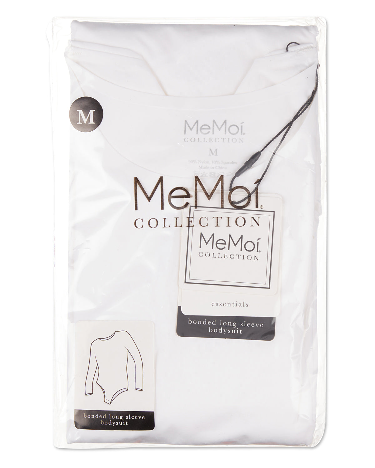 Women's Bonded Long Sleeve Bodysuit : Color: WHITE