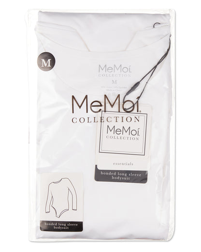 Women's Bonded Long Sleeve Bodysuit : Color: WHITE