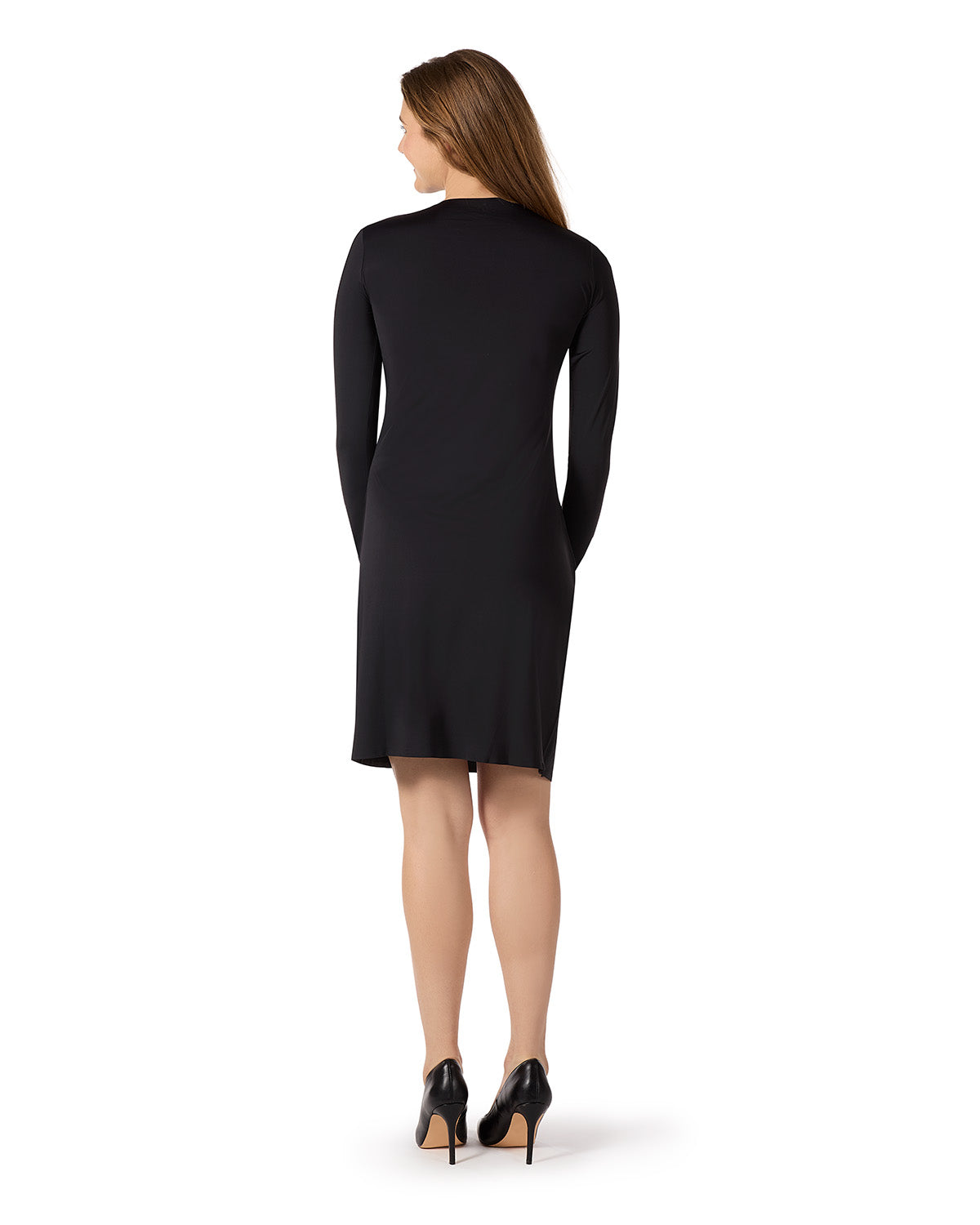 Women's Bonded Long Sleeve Slip Dress