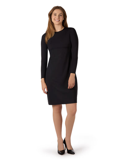 Women's Bonded Long Sleeve Slip Dress