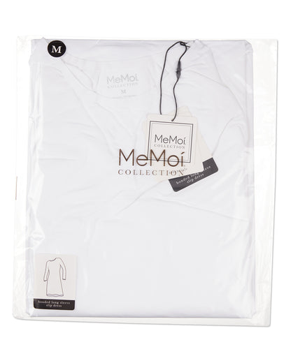 Women's Bonded Long Sleeve Slip Dress : Color: WHITE