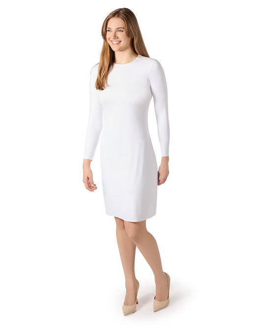 Women's Bonded Long Sleeve Slip Dress