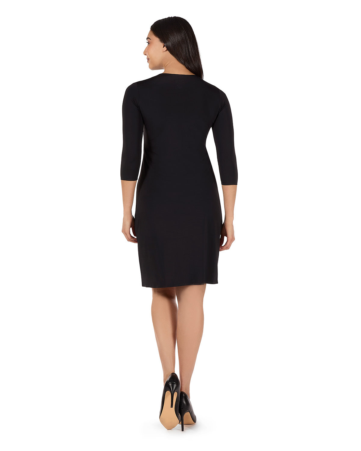 Women's Silky-Smooth Bonded 3/4-Sleeve 38" Slip Dress