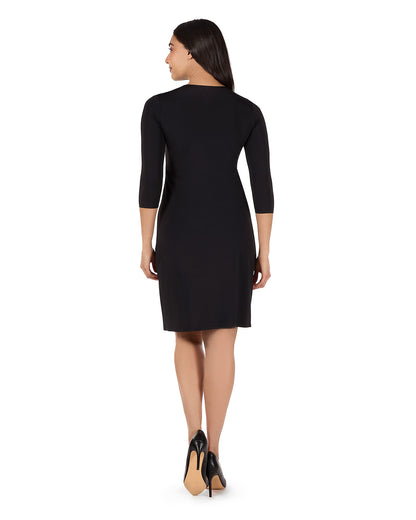 Women's Silky-Smooth Bonded 3/4-Sleeve 38" Slip Dress