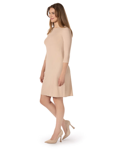 Women's Bonded Long Sleeve Slip Dress