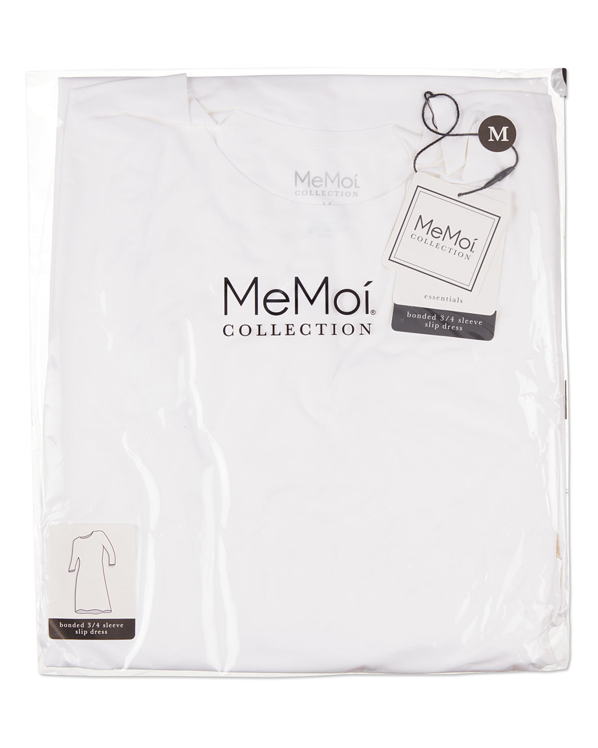 Women's Bonded Quarter Sleeve Slip Dress : Color: White