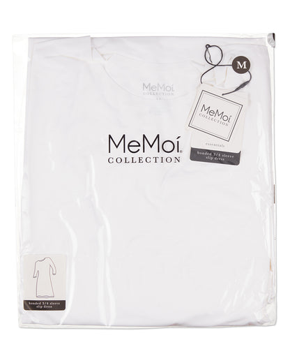 Women's Bonded Quarter Sleeve Slip Dress : Color: White