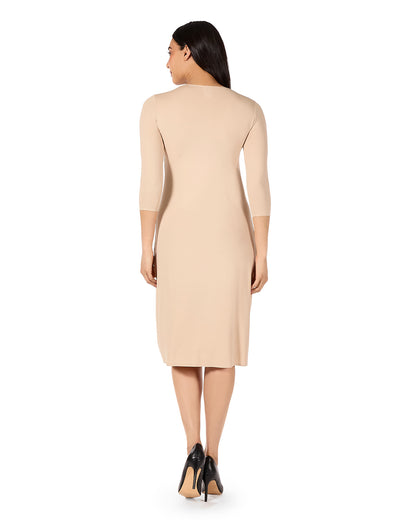 Women's Silky-Smooth Bonded 3/4-Sleeve 42" Slip Dress
