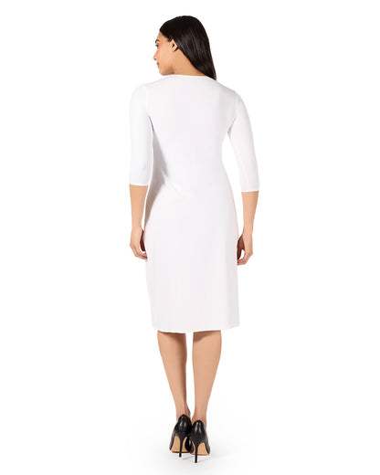 Women's Silky-Smooth Bonded 3/4-Sleeve 42" Slip Dress