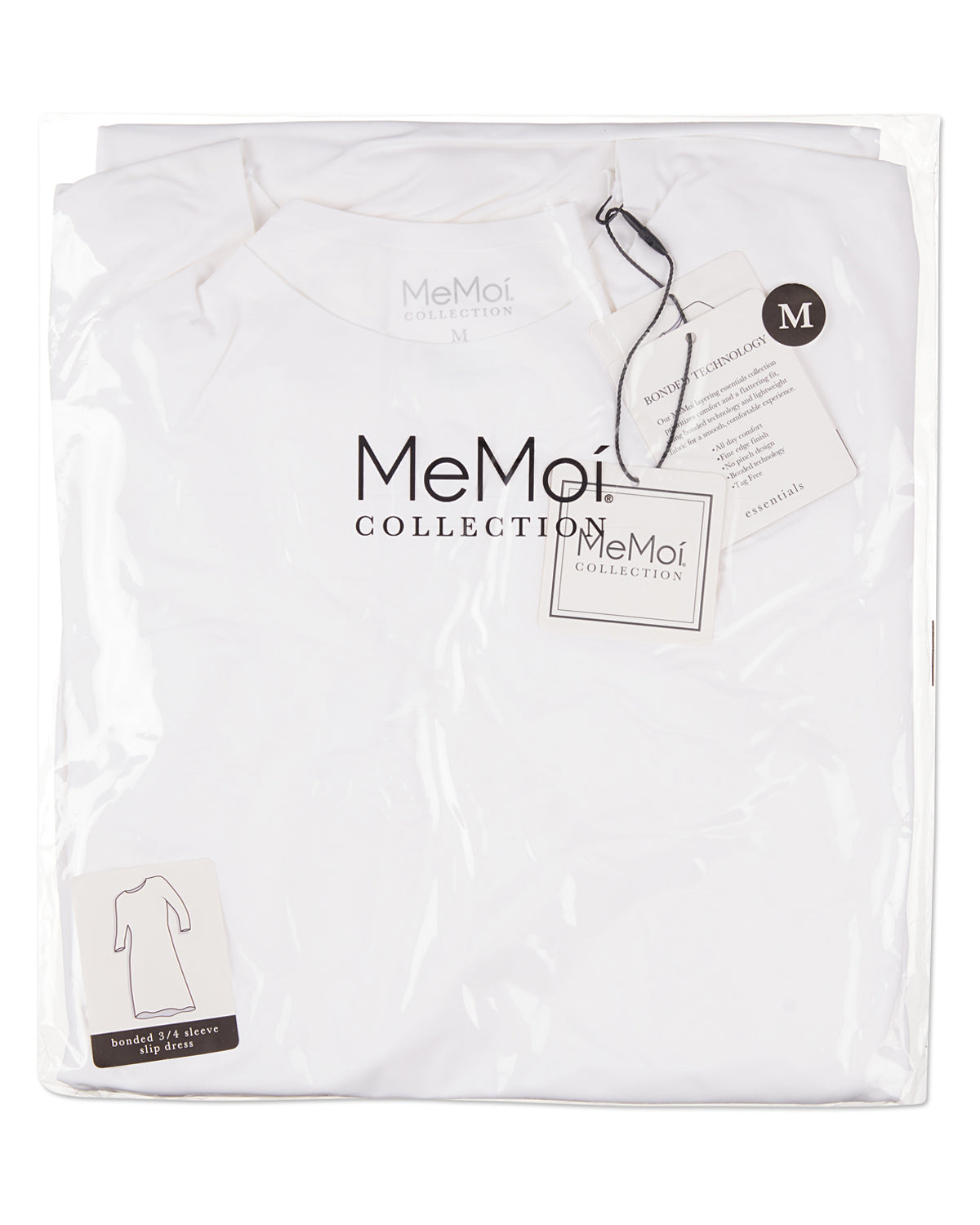 Women's Silky-Smooth Bonded 3/4-Sleeve 48" Slip Dress : Color: White