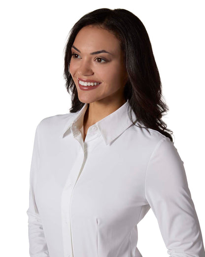 Women's Classic Button-Down Long-Sleeve Shirt All-in-One Bodysuit