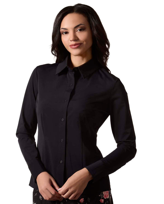 Women's Classic Button-Down Long-Sleeve Stretch Dress Shirt