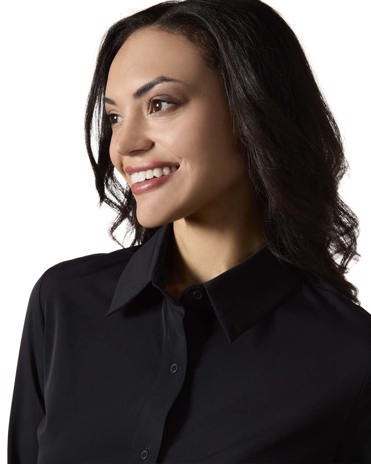 Women's Classic Button-Down Long-Sleeve Stretch Dress Shirt