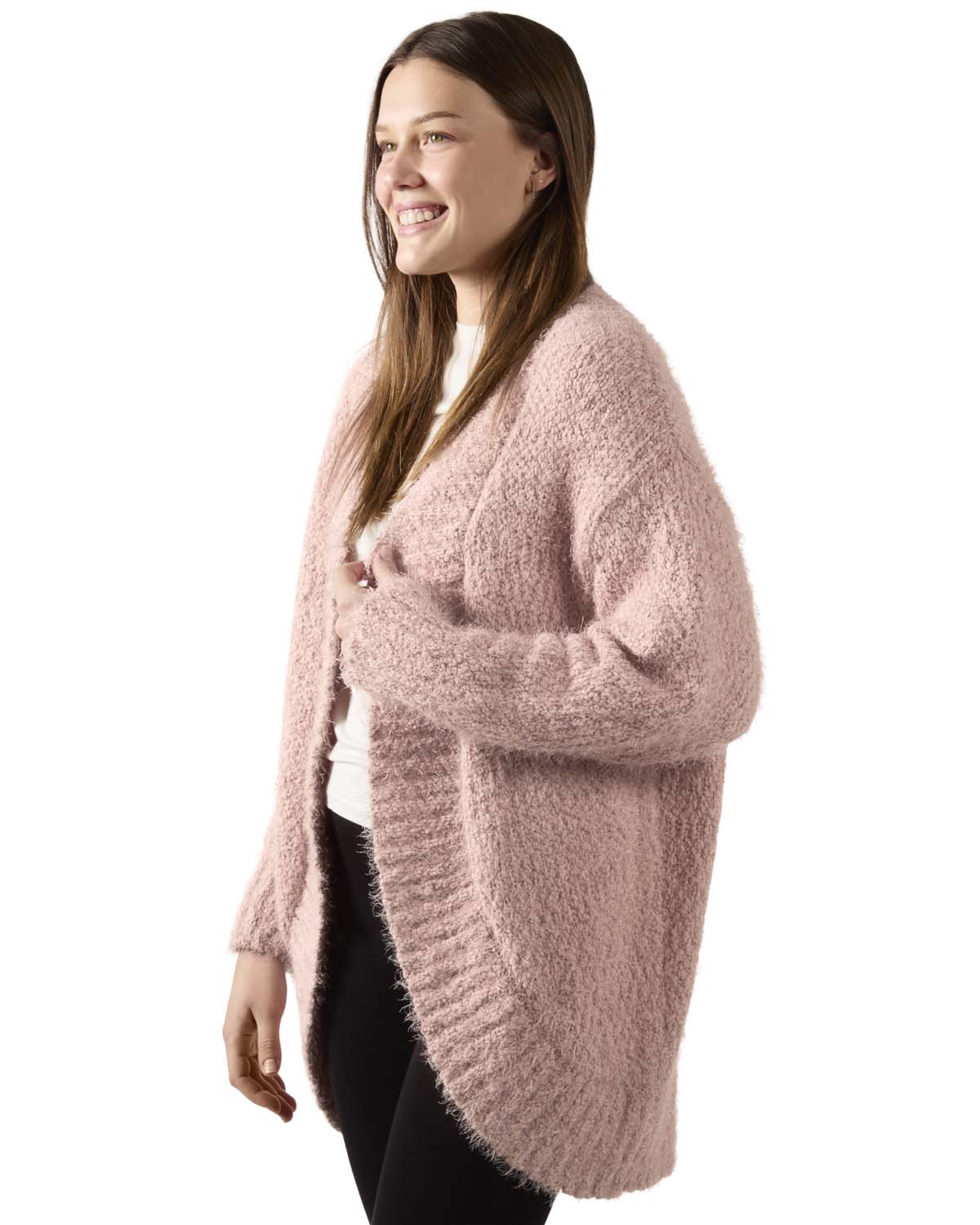 Women's Fuzzy Cocoon Loose Open-Front Cardigan Sweater