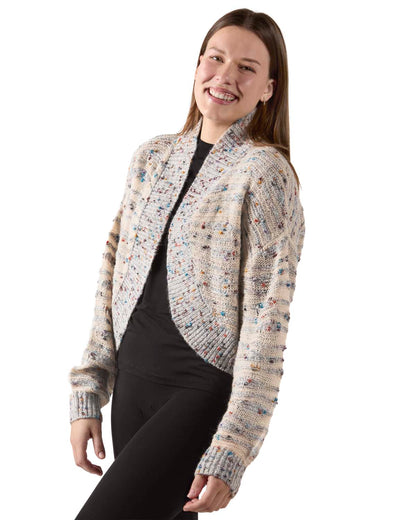 Women's Lightweight Multicolor Confetti Sweater Knit Shrug