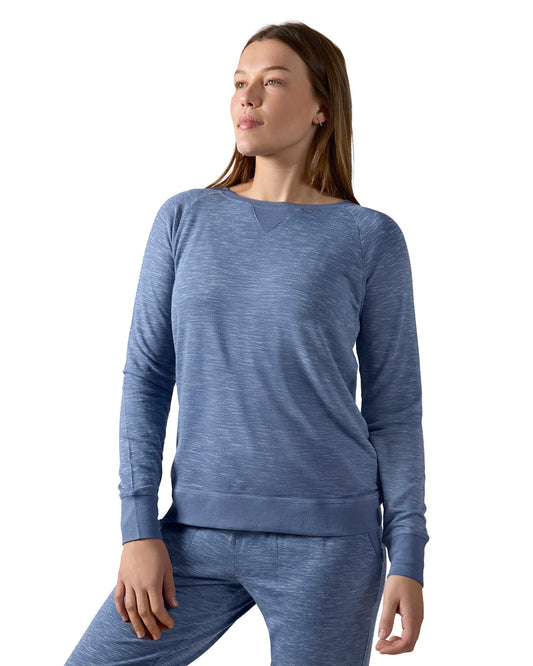 Women's Space Dye Bamboo Blend Baby Terry Pullover