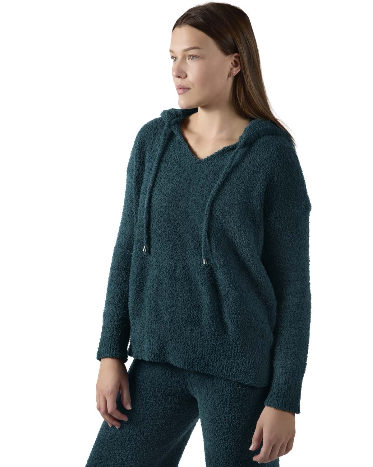 Women's Soft Touch Cozy Knit Drawstring Long Sleeve Hoodie