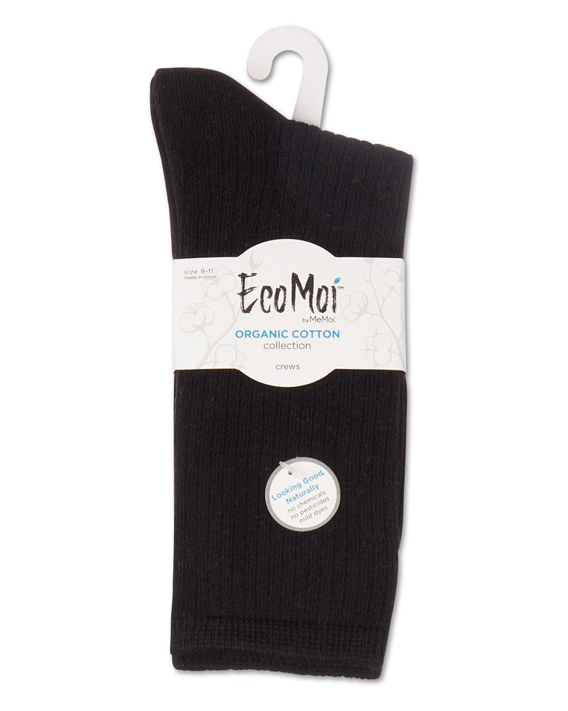Women's Organic Cotton Flat Knit Breathable Crew Sock