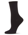 Women's Organic Cotton Flat Knit Breathable Crew Sock : Color: Black
