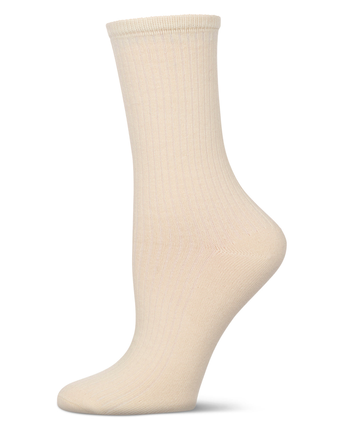 Women's Organic Cotton Flat Knit Breathable Crew Sock : Color: Cauliflower
