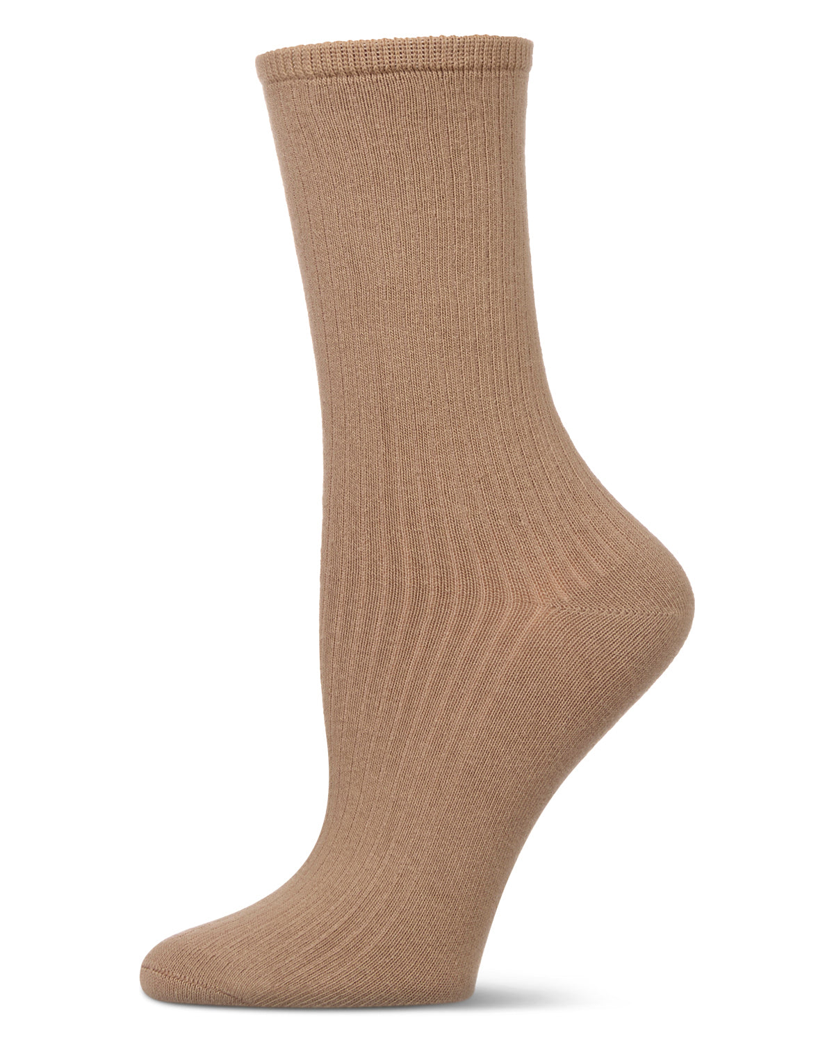 Women's Organic Cotton Flat Knit Breathable Crew Sock : Color: Oats