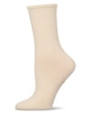Women's Organic Cotton Basic Flat Knit Crew Sock : Color: Cauliflower
