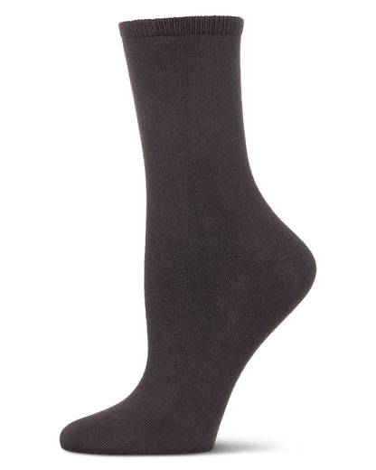 Women's Organic Cotton Basic Flat Knit Crew Sock : Color: Earl Gray