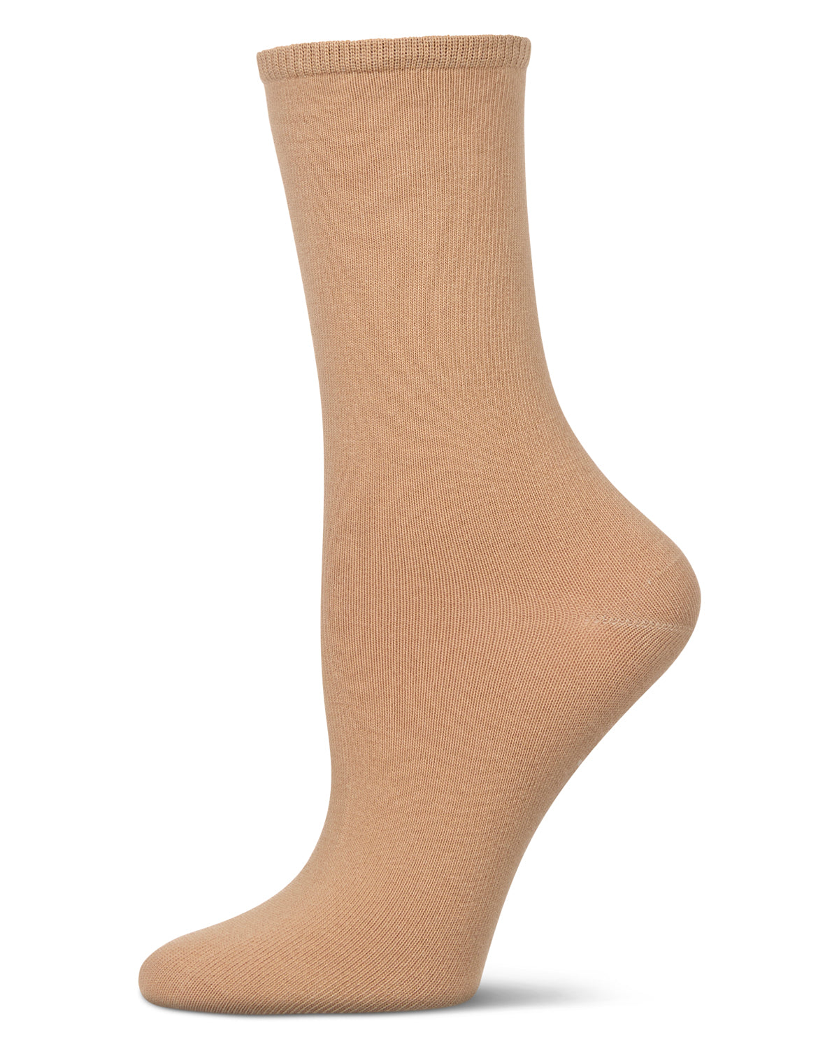 Women's Organic Cotton Basic Flat Knit Crew Sock : Color: Oats