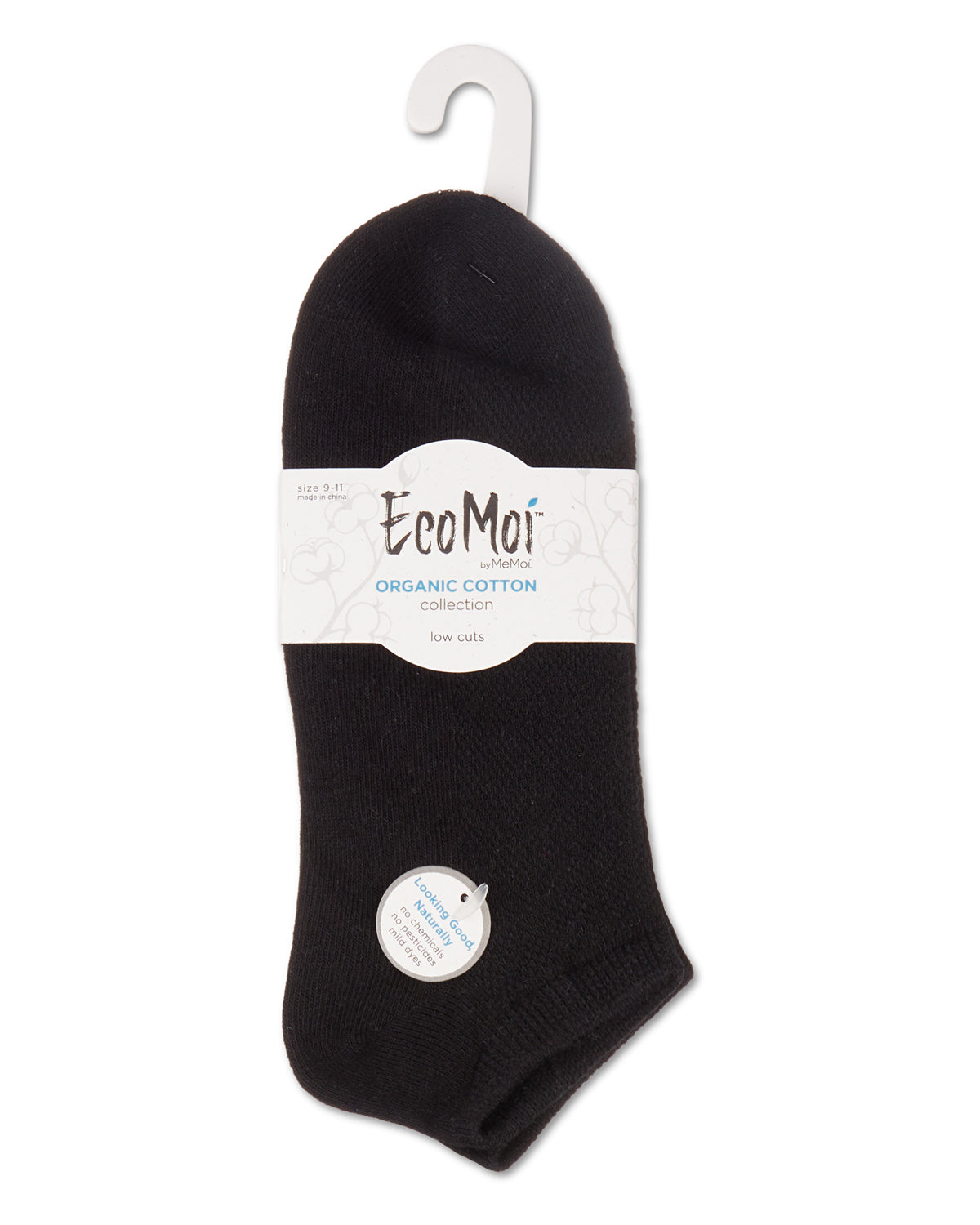Women's Organic Cotton Mesh-Top Breathable Liner Sock : Color: Black