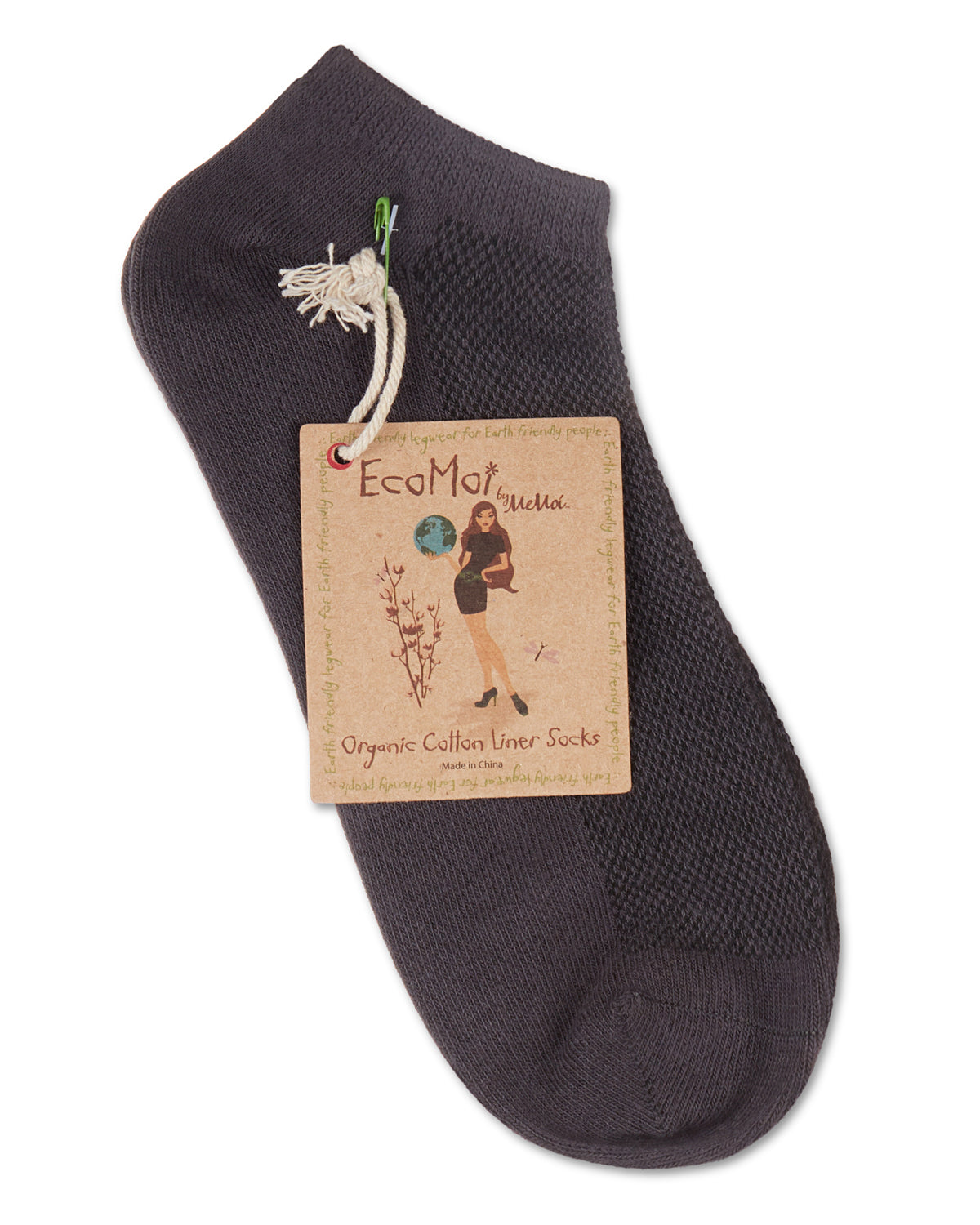 Women's Organic Cotton Mesh-Top Breathable Liner Sock : Color: Black