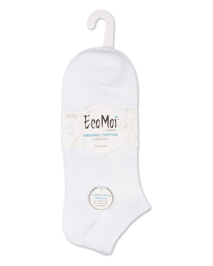 Women's Organic Cotton Mesh-Top Breathable Liner Sock : Color: Black