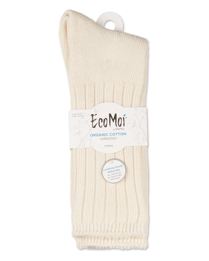 Women's Organic Cotton Casual Breathable Crew Sock : Color: Black