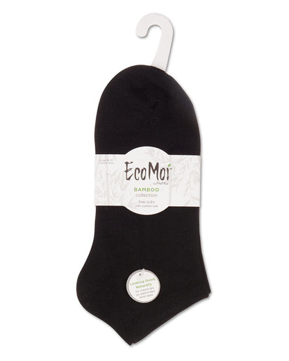 Women's Rayon from Bamboo Terry Sole Breathable Low Cut Socks : Color: Black