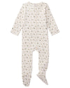 Ribbed Tossed Leaf Footie : Color: Winter White