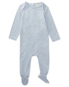 Striped Shoulder Flap Footie : Color: Ice Blue