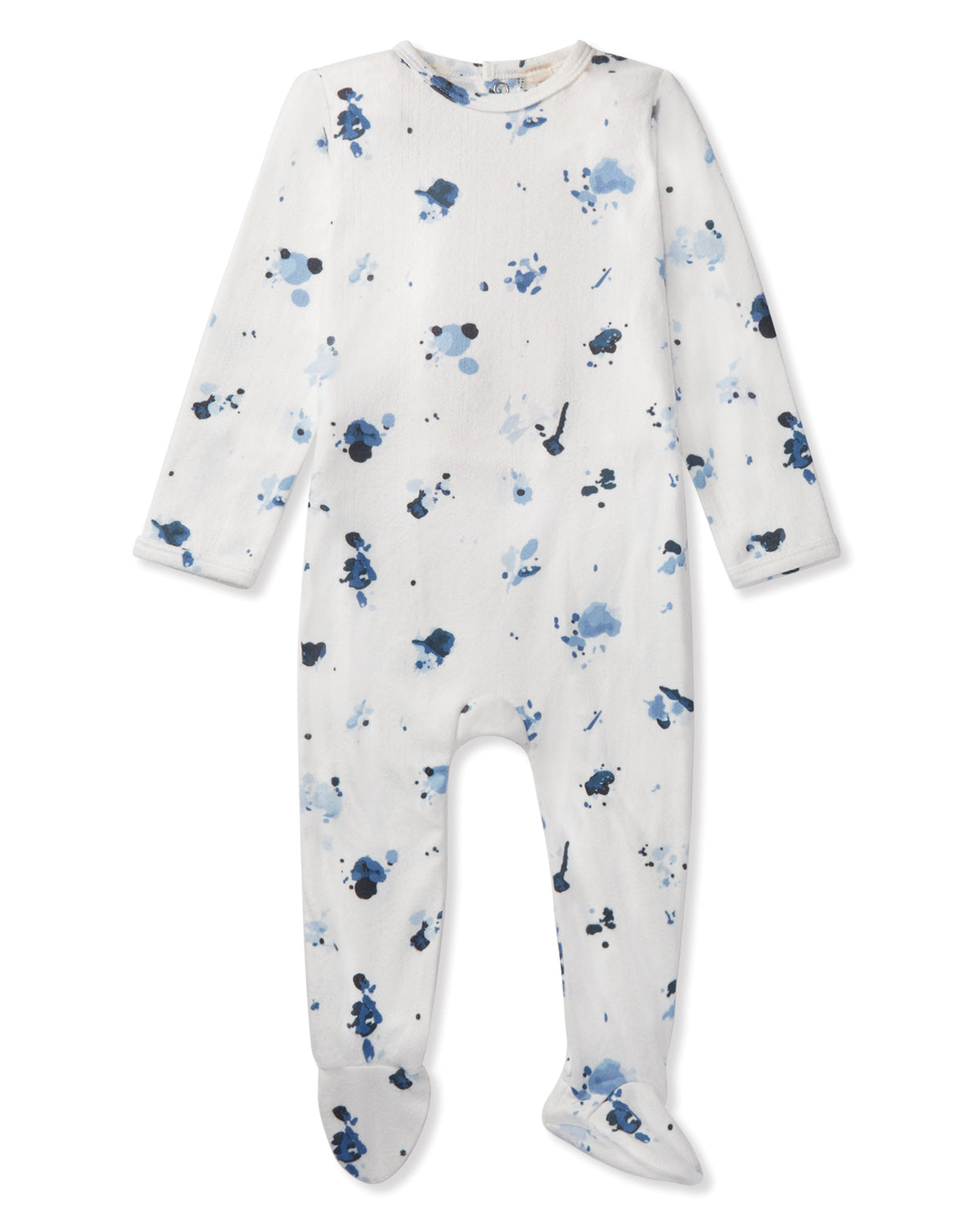 Baby and Toddler Boys Pointelle Abstract Watercolor Print Footie : Color: Winter White
