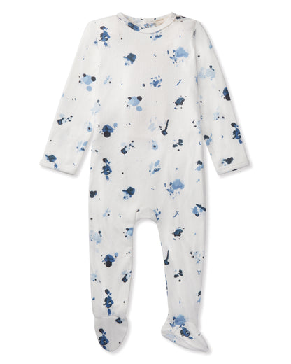 Baby and Toddler Boys Pointelle Abstract Watercolor Print Footie : Color: Winter White