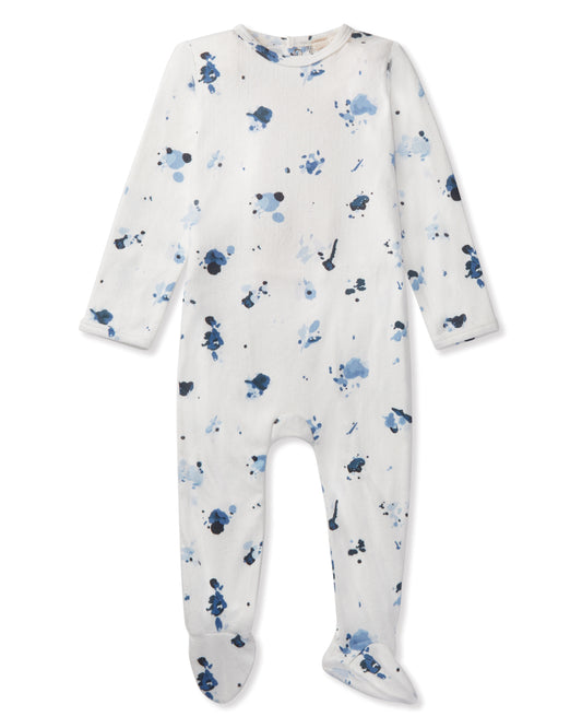 Baby and Toddler Boys Pointelle Abstract Watercolor Print Footie : Color: Winter White