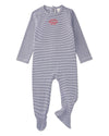 Baby and Toddler "Generation MiniMoi" Stretchy Mini-Striped Cotton-Rich Footie : Color: Navy