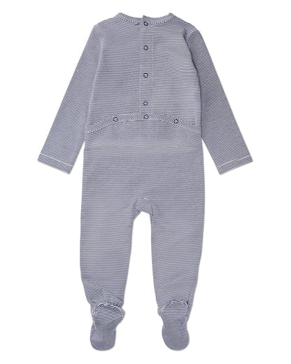 Baby and Toddler "Generation MiniMoi" Stretchy Mini-Striped Cotton-Rich Footie : Color: Red