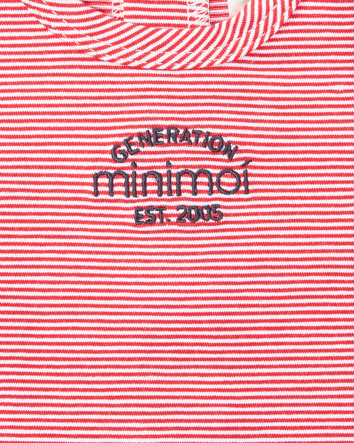 Baby and Toddler "Generation MiniMoi" Stretchy Mini-Striped Cotton-Rich Footie : Color: Red
