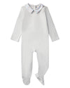 Baby and Toddler Boys Plaid-Collar Cotton Rich Footie : Color: Pearl Blue