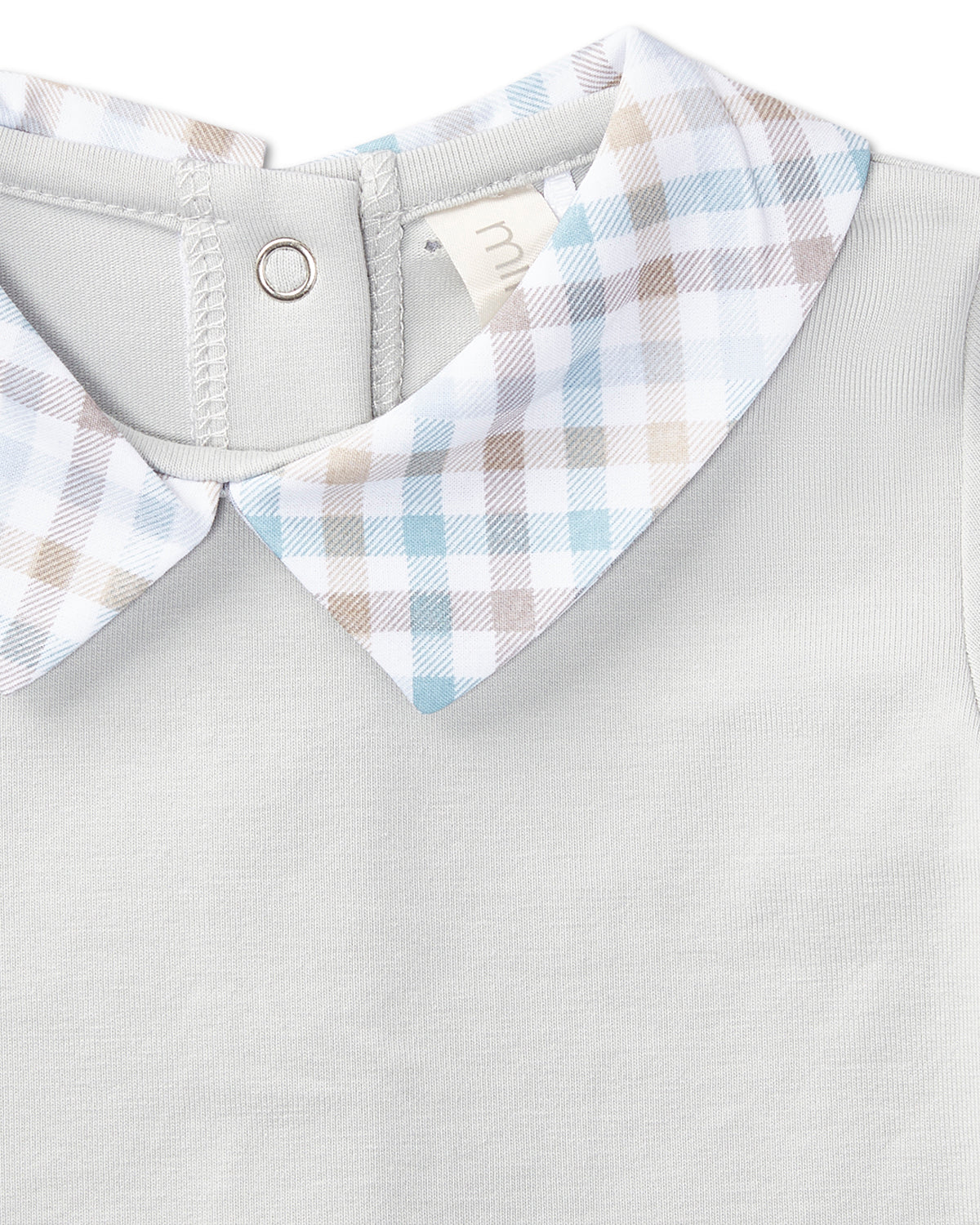 Baby and Toddler Boys Plaid-Collar Cotton Rich Footie : Color: Pearl Blue