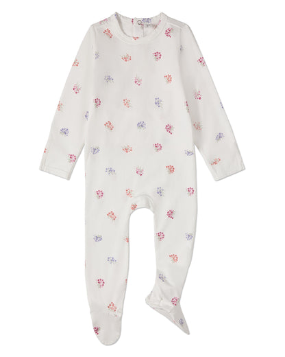 Baby and Toddler Girls "Little Arrangements" Floral Print Cotton Rich Footie : Color: Winter White