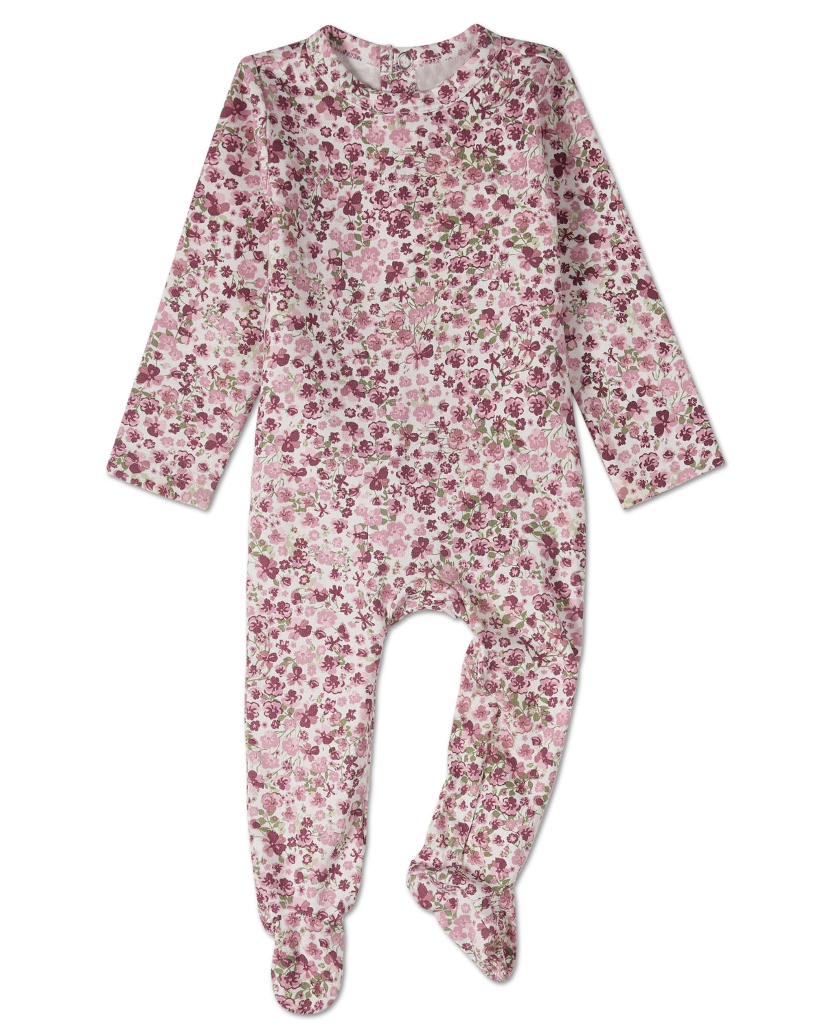 Baby and Toddler Girls "Petite Florets" Cotton Rich Floral Footie : Color: Pink