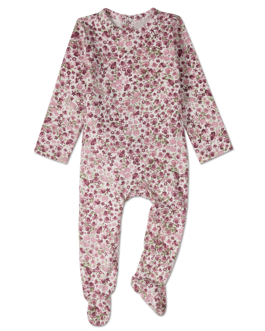 Baby and Toddler Girls "Petite Florets" Cotton Rich Floral Footie : Color: Pink