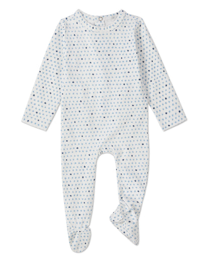 Baby and Toddler Boys "Petite Stars" Cotton Rich Footie : Color: Pearl Blue