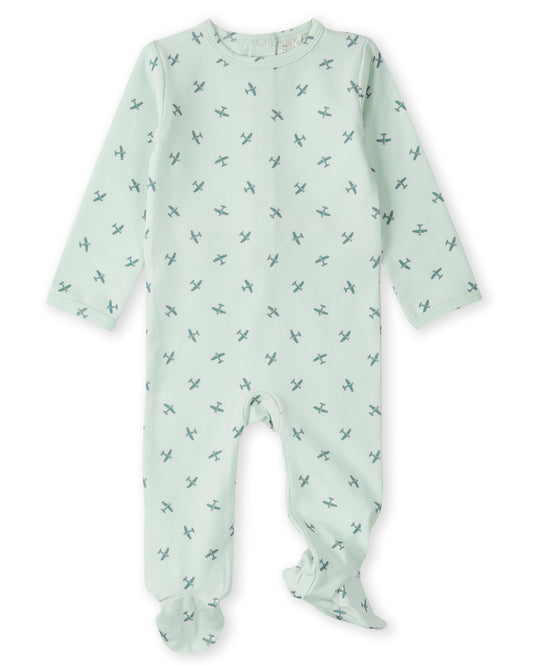 Baby and Toddler Boys Cotton Rich "Aviation" Footie : Color: Mint