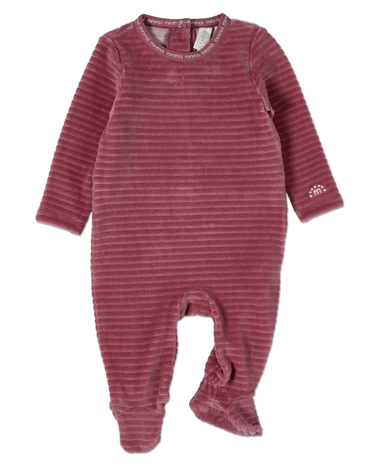 Drop Needle Footie With Minimoi Trim : Color: Berry